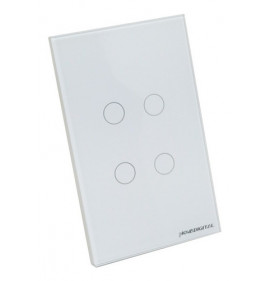 Cj Interruptor Quádruplo Touch Automação Branco - Nova Digital